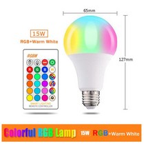제이즈 E27 220V RGBW LED 전구 블루투스 110V 조명 10W 15W RGB 충전식 화려한 RGBWW 램프 원격 메모리 모드 B05 엠비언트, [01] Rgbw Ir 10w