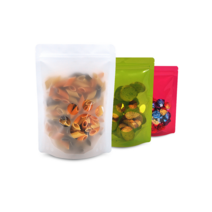 비오피 (50매)발바닥 디자인 스탠드 지퍼백 150*220(500g) 선물 포장 음료 간식 소분 밀키트 배달 반찬 봉투, 화이트 50매