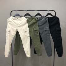 맨스토리 남자 [M~3XL] 양기모 면카고 절개 반밴딩 조거팬츠