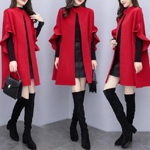 FANSYLI 여성 망토 짧은 코트 가을과 겨울 새로운 패션 두꺼운 작은 모직 코트 72 9A20