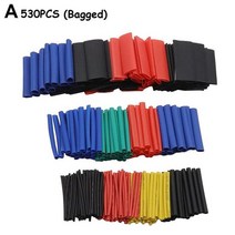 530PCS 폴리올레핀 절연 열 수축 튜브 슬리브 랩 와이어 구색 케이블 세트 핫, 01 without box