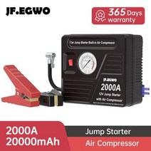점프스타터 차량용 긴급시동 JFEGWO 2000A 자동차 점프 스타터 공기 압축기 보조베터리 20000mAh 12V 강력한 자동차 배터리 스타터 부스터 시작 장치