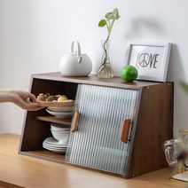주방 원목 머그 미니 수납장 찻잔 접시 텀블러 홈바장 다기장 찻잔장식장, 우드 42.5cm