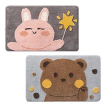귀여운 안녕 토끼 곰 자취방 원룸 현관 주방 푹신한 발매트 러그