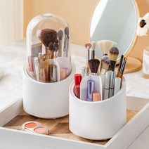 구디푸디 회전형 화장품 브러쉬 정리함, 화이트, 1개