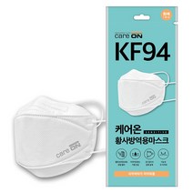 [국산필터/국산자재] 웰크론헬스케어 케어온 센서티브 KF94 황사방역마스크(흰색) 1P, 단품