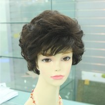 N201 여자항암가발 중년여성가발 헤어증모 똑딱이 위그 엄마, 자연갈색