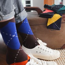 GGRN 남성 양말 빅 아가일 M-L-079