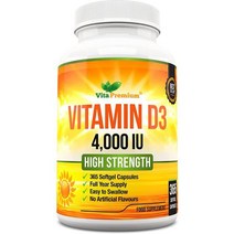 유기농비타민d 액상 임산부 어린이비타민d 비타민 D 4000U D3 삼키기 소프트젤 365개 1년 공급, 단일수량, 단일개당 용량/중량/정