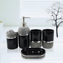 호텔 욕실 수지세트 욕실 액세서리 세트 수지 비누 디스펜서 칫솔 홀더 가, 5 Pieces Set A