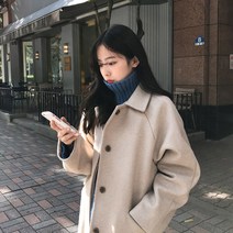 버튼 롱 톰보이 포켓 캐주얼 루즈핏 스트링 패션 슬림 오버사이즈코트 빈티지