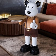 올라이브 인테리어 사이드 테이블 거실 곰 베어 트레이, 01.멜빵 브라운