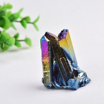 1+1 콩 자갈 바닥 흑 백 천연 스탈 석영 전기 도금 다채로운 열 광물 광석 또는 품, 스타일2, 90-120g