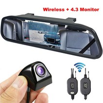 룸밀러 룸미러 무선 후방카메라 탑차 포터 대형차 카라반 무선 자동차 미러 모니터 사이드 후면 백업 반전, 한개옵션0