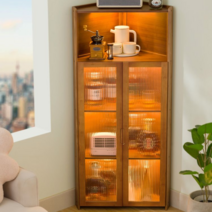 코너장식장 원목 유리 진열대 양주 위스키, E
