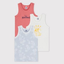 PETIT BATEAU [빠른배송] 남아 하와이안 패턴&솔리드 탱크탑 3PACK