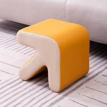 가정용 신발 변경 의자 가볍고 창의적인 소파 작은 벤치 낮은 카와이 가구 푸프 체이스 호두나무 시트 편안함, Orange and white
