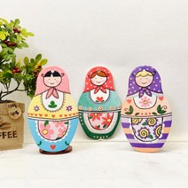 파스텔 마트로시카 도자기 냄비받침 세라믹 그래픽 주방 인테리어 소품 디자인 아이디어 상품, 레드