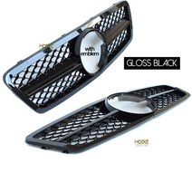 벤츠그릴 세로 벤츠다이아몬드그릴W203 그릴 2010-c63 스타일 블랙 프론트 메르세데스 벤츠 C 클래스 세단, 03 Gloss Black