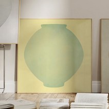돈들어오는 달항아리 그림 풍수 액자 민트, 대형(100x100cm), 로얄골드