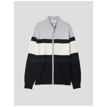 빈폴 22FW[BC285AA132]그레이 컬러 블록 풀 집업 카디건