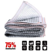 천막 가제보 옥상 보온 55 ~ 99 차광 야외 자외선 차단 알루미늄 호일 햇빛 가리개 그물 전망대 캐노피 다육 식물 커버 항해 그물, 3mx4m, 75 Percent