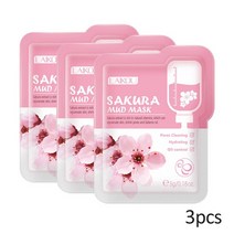3/5/12PCS 사쿠라 머드 페이스 마스크 안티 링클 나이트 페이셜 팩 스킨 클린 다크 서클 모이스춰 라이징 에이징 케어, [01] 3PCS