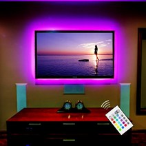 방송조명 유튜브 방송용 링라이트 촬영 조명 장비 제품 5/4M USB 전원 LED 스트립 테이프 원격 제어 TV 백 자동차 방 장식 RGB Led 694EA 4, 2m