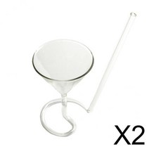 GHSHOP 칵테일 글라스 컵 2개 세트(긴 빨대 음료 용기 텀블러 물컵 포함), 높이 19cm, 유리, 분명한