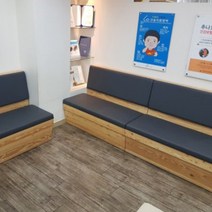 업소용 수납 붙박이쇼파, A타입, 진한 초코