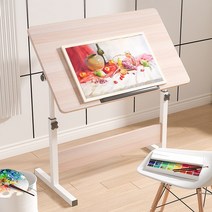 마드레하우스 각도조절 책상 그림책상 독서용 높이조절 편안책상, 내추럴 (상판 : 80 X 40 높이: 65-87)