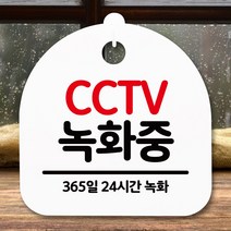 뭉키데코 표지판 안내판 팻말 푯말 알림판 감성문패 사무실표찰 사인 경고판_S5_189_CCTV 녹화중_(H20)_화이트, 189