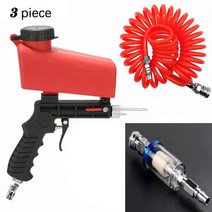 고압 샌드 블라스팅 건 조정 가능한 세트 90psi 휴대용 블래스터 머신 중력 ​​소형, 3개 세트 3