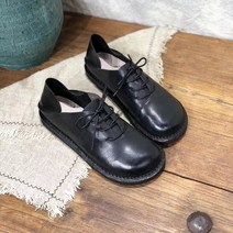 수제화슬립온 핸드메이드 리얼가죽 플랫단화슈즈 여성 둥근코 소가죽 스트랩 숲 클래식 단아한 소프트 봄 21 2970207744, 블랙 39