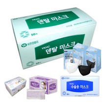 국산 유한킴벌리 덴탈 마스크 새부리 중형 바이올렛 어린이 비말차단마스크 의료용마스크 일회용 50매, 이덴트 에어메디 50매, 1개