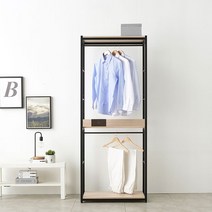 1인가구 리코 행거 2단 800 옷장 선반 수납장, 화이트