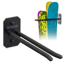 GoSports 벽걸이 스키 및 스노보드 보관 랙 - 스키 2쌍 또는 스노보드 1개 보관, 2 Skis