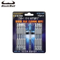 블랙불 BTN-100 십자비트 토션비트 드라이버 비트세트 1판 10개+자석비트홀더 1개