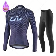 자전거 의류 리브-여성용 팀 겨울 사이클링 의류 보온 플리스 자전거 저지 세트 MTB 로드 바이크 유니폼 Ro, 10 jersey set 10_06 XL