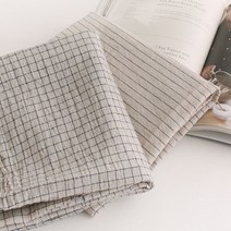 린넨 원단 천 대폭 30수 워싱린넨 프렌치블루 2종 Z, 체크