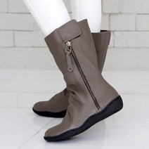 아리앤 코드 소가죽 미들부츠(퍼안감) 3cm