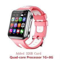 W5 어린이 스마트 워치 4G 와이파이 GPS 위치 학생 비디오 통화 음성 채팅 팔찌 시계 앱 설치 SIM 카드 Smartwatch, [06] Pink Add 32G memory