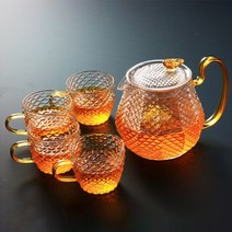 Detao 다기세트 비늘결 티포트 세트 찻잔세트 가정용 다기세트 선물용 티포트세트 2인 4인 다기세트, 티포트+4개잔