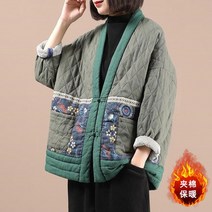 퀄팅자켓 남자결혼식하객룩 자라 내셔널 스타일 면 및 린넨 프린트 재킷 여성용 레트로
