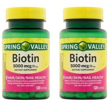 스프링벨리 바이오틴 5000mcg 120정 2개, 2병