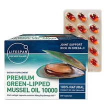 라이프스팬 뉴질랜드 초록입홍합 오일 GREENLIPPED MUSSEL 10000 녹색잎 푸른입 청홍합 그린뮤셀 추출물오일, 1개