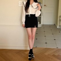 미니멀 베이직 스몰 트임 스커트 출근룩 소개팅 20대