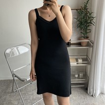 오오엘 여성용 양브이 뷔스티에 플레어 케이트 나시 원피스