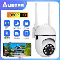보안 업체 녹화기 Aubess 무선 홈 보안 CCTV 카메라 PTZ 와이파이 IP 4K HD 5MP 감시 디지털 줌 H.265 1, 03 UK plug 1080P