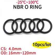검정색 O 링 개스킷 CS 4mm OD 16mm ~ 120mm NBR 자동차 니트릴 고무 원형 형 부식 내유성 씰 와셔 10 개, OD 68mm ID 60mm, Black, CS 4.0mm